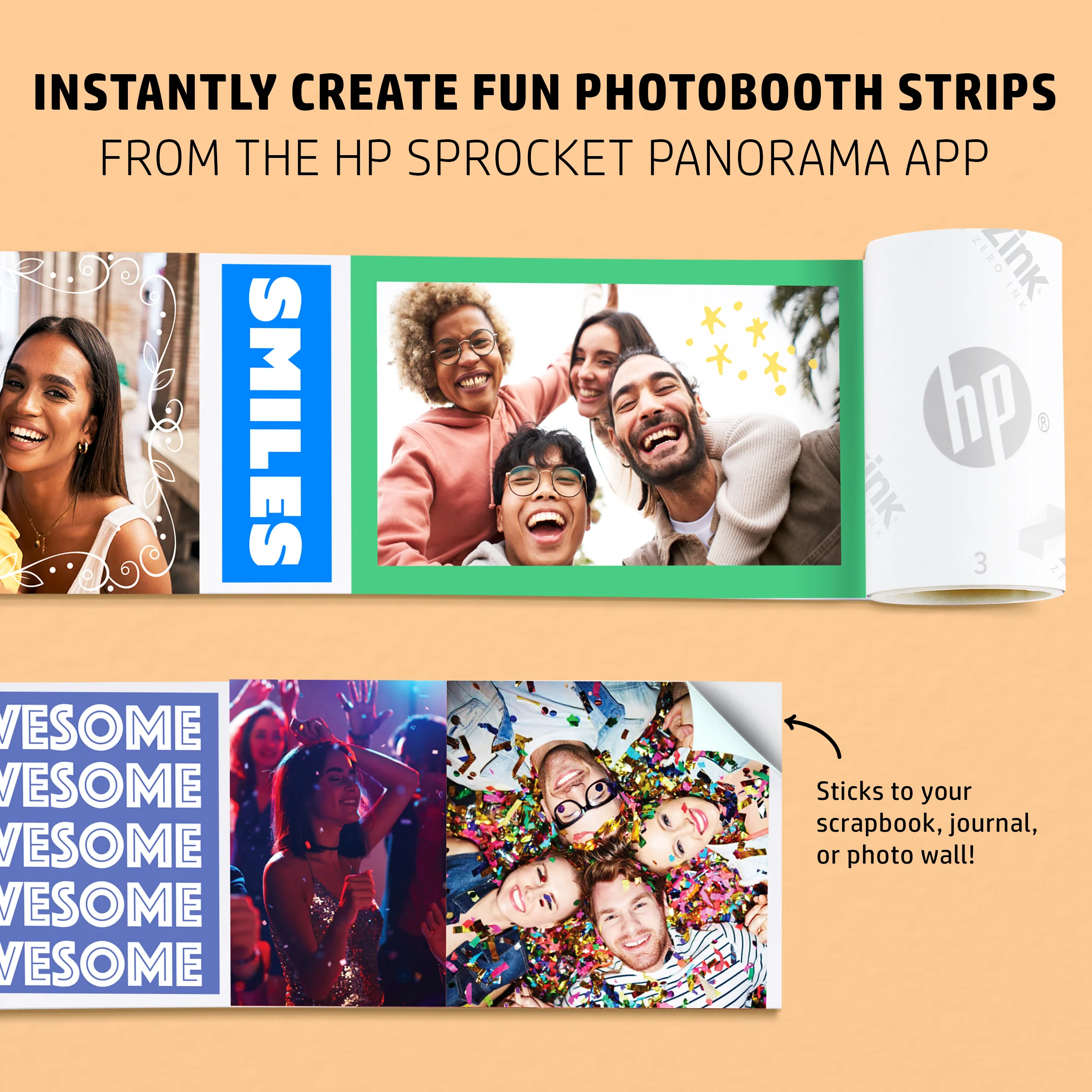HP Sprocket Panorama Instant Portable Color Label & Photo Printer (Grey) - Image 6