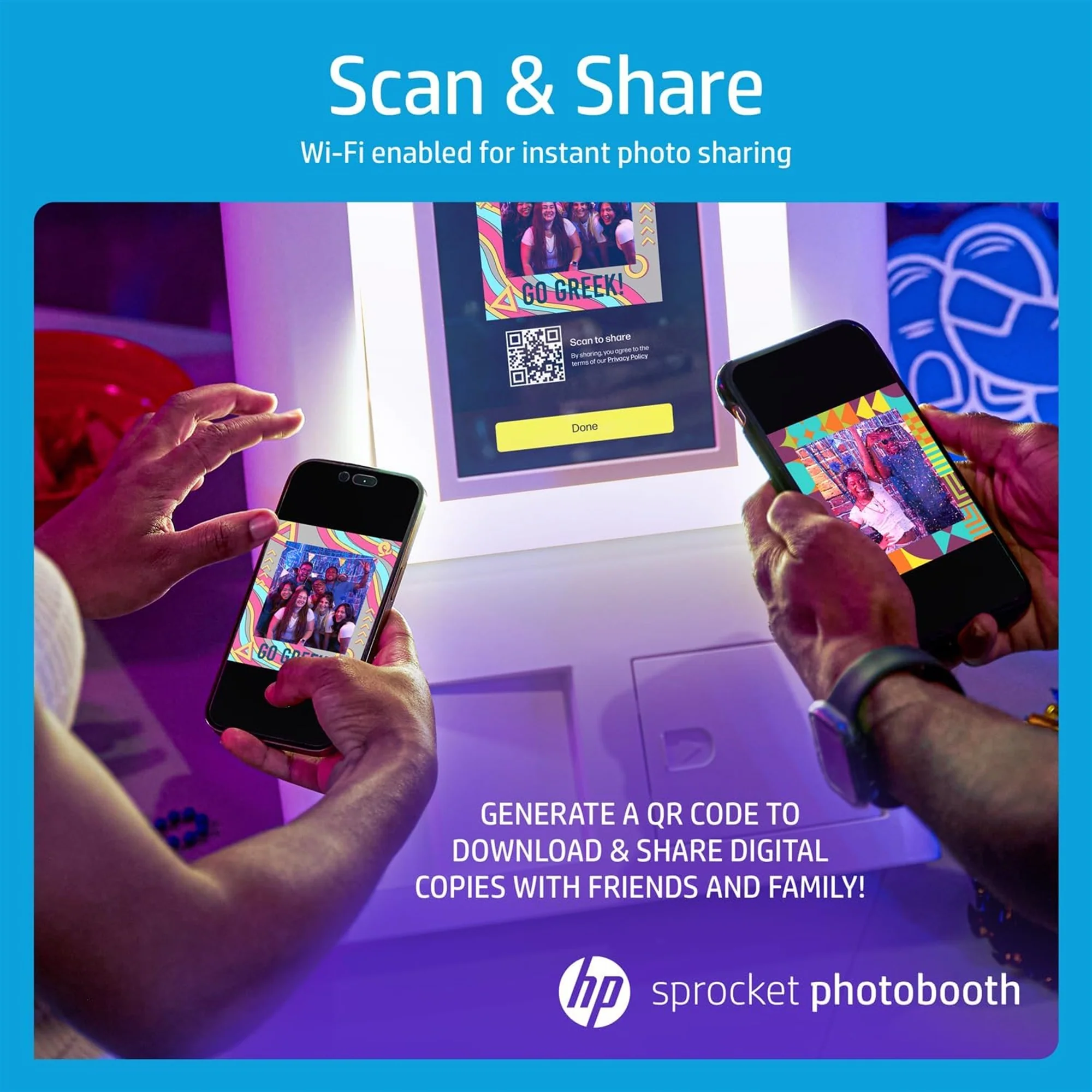 HP Sprocket Photobooth 3x4" Photo Printer (White) Bundle w/Zink Paper, Case, Screen Protector & More - Image 3