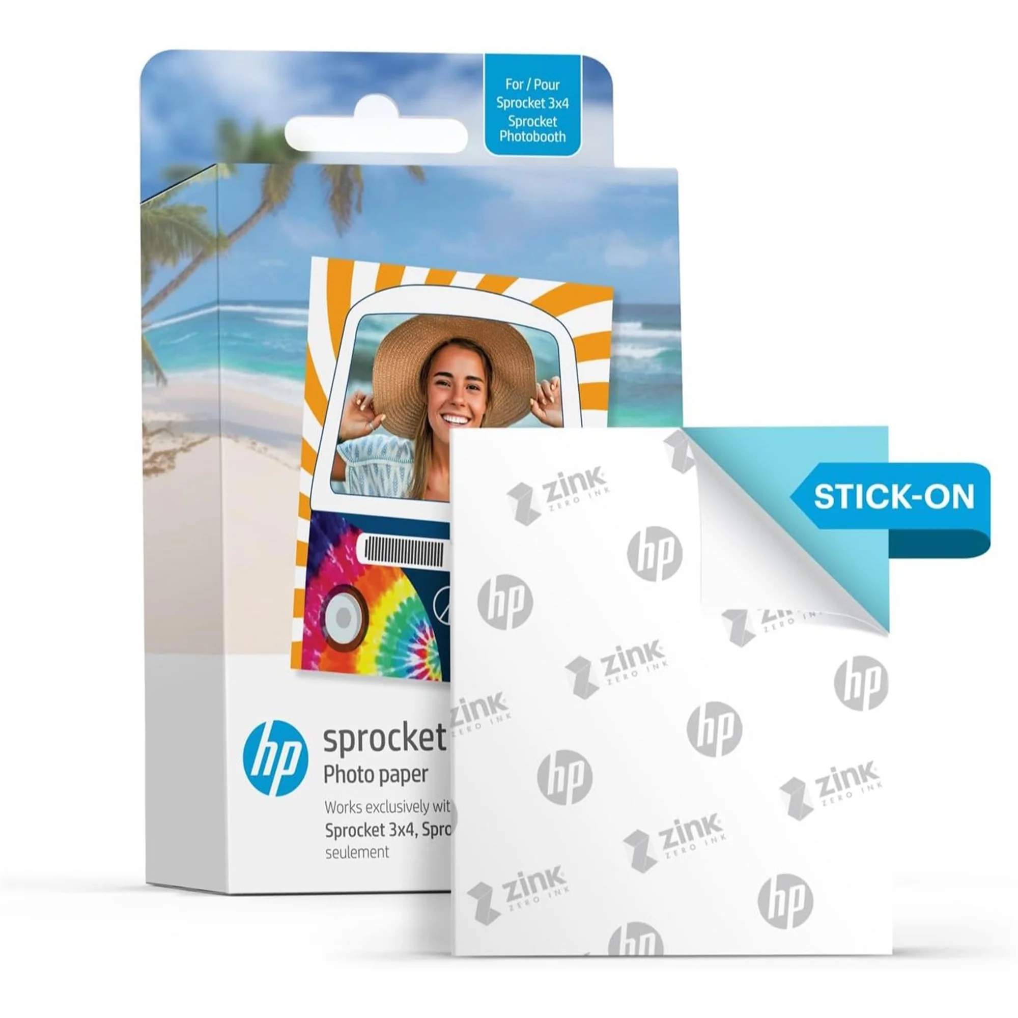HP Sprocket Photobooth 3x4" Photo Printer (White) Bundle w/Zink Paper, Case, Screen Protector & More - Image 9